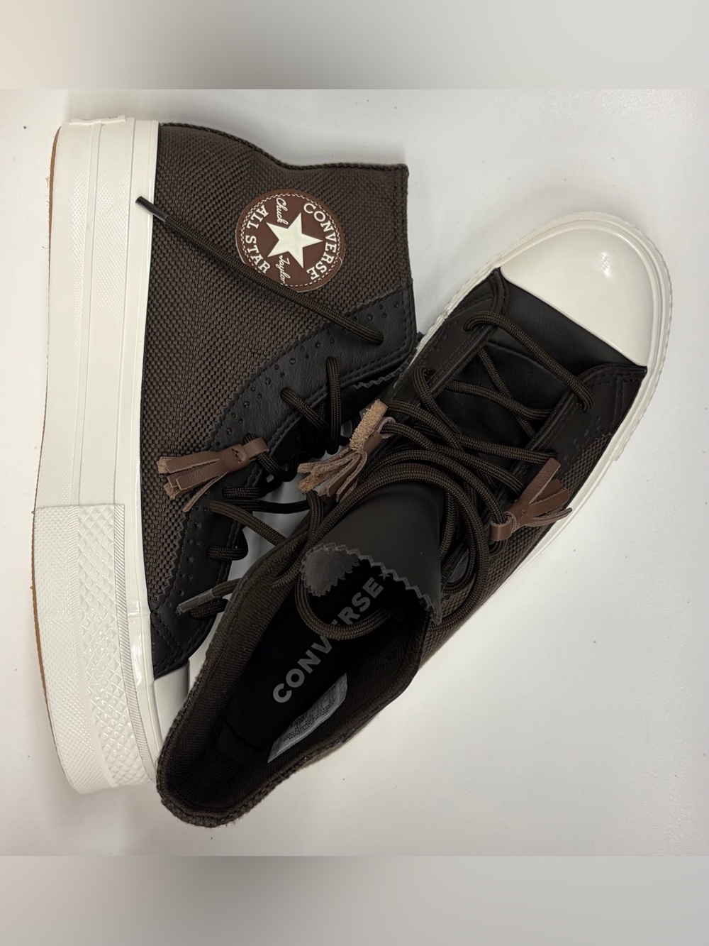 Converse Chuck Taylor All Star Lift Platform High Tassels Fresh Brew Brown 9.5